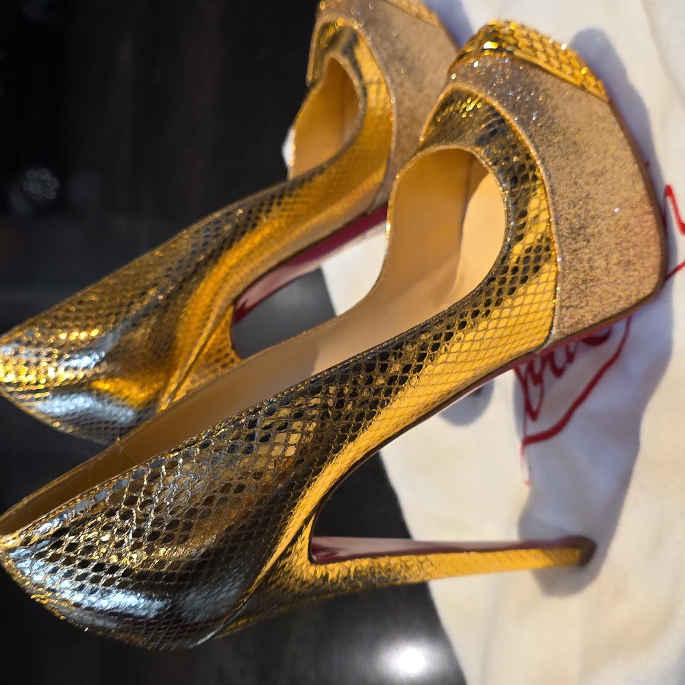 Gold Christian Louboutin Heels